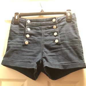 Navy high waisted shorts